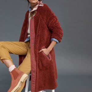 Anthropologie Margot Reversible Sherpa Coat